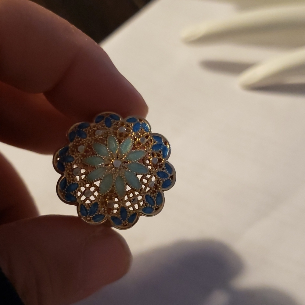 Sterling Silver GP Enamel Ring - Picture 7 of 7